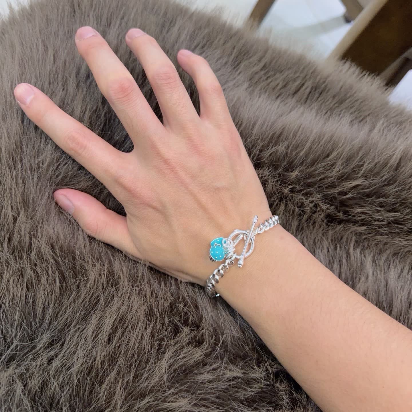Tiffany & Co. Sterling Silver Heart Bracelet with Charms